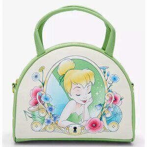 Loungefly Disney Tinker Bell Crossbody Bag Peter Pan Floral Mini Satchel Bag New